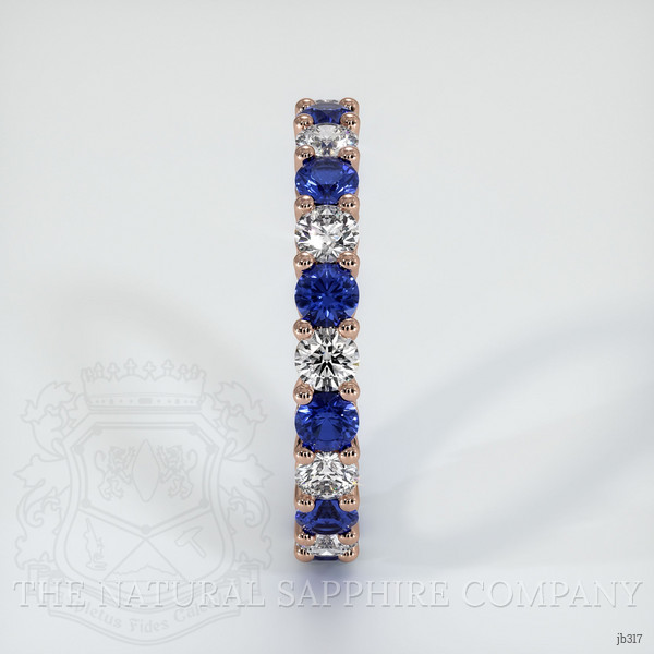 14K Rose Gold Blue Sapphire and Diamond Eternity Wedding Band