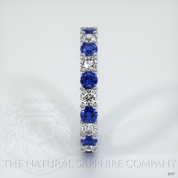 14K White Gold Blue Sapphire and Diamond Eternity Wedding Band