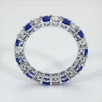 18K White Gold Blue Sapphire and Diamond Eternity Wedding Band Image