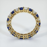14K Yellow Gold Blue Sapphire and Diamond Eternity Wedding Band Image