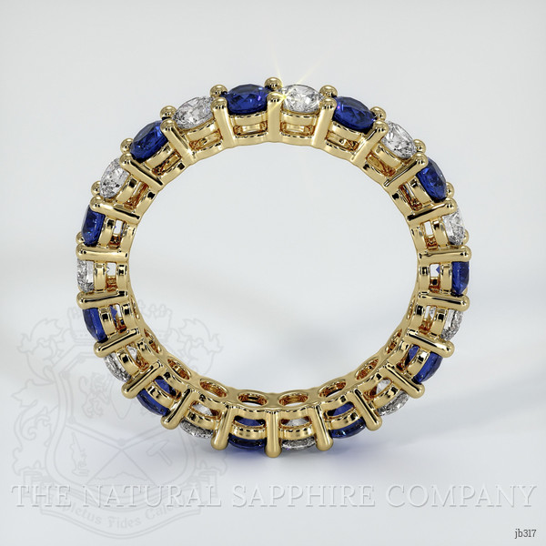 14K Yellow Gold Blue Sapphire and Diamond Eternity Wedding Band