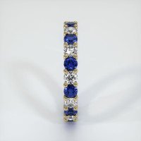 14K Yellow Gold Blue Sapphire and Diamond Eternity Wedding Band Image