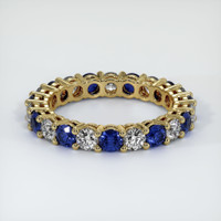 18K Yellow Gold Blue Sapphire and Diamond Eternity Wedding Band Video