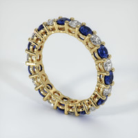 18K Yellow Gold Blue Sapphire and Diamond Eternity Wedding Band Image