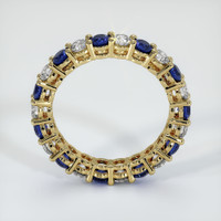 18K Yellow Gold Blue Sapphire and Diamond Eternity Wedding Band Image