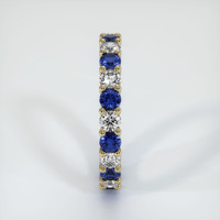 18K Yellow Gold Blue Sapphire and Diamond Eternity Wedding Band Image