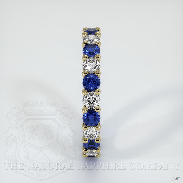 18K Yellow Gold Blue Sapphire and Diamond Eternity Wedding Band