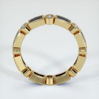 14K Yellow Gold Blue Sapphire and Diamond Antique Style Wedding Band Image