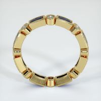 18K Yellow Gold Blue Sapphire and Diamond Antique Style Wedding Band Image