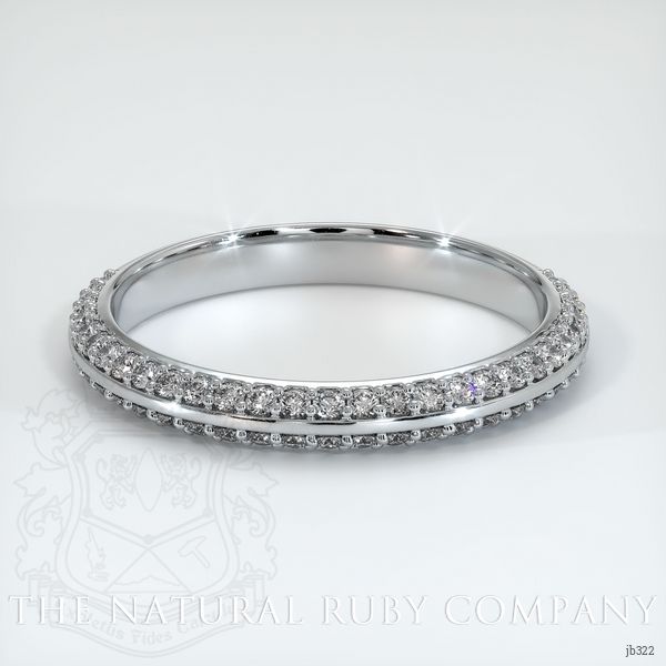 14K White Gold Diamond Pave Wedding Band