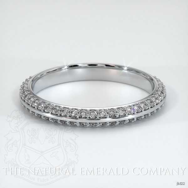 18K White Gold Diamond Antique Style Wedding Band