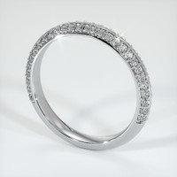 18K White Gold Diamond Antique Style Wedding Band Image