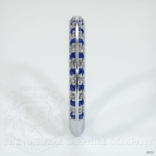 Platinum 950 Blue Sapphire and Diamond Antique Style Wedding Band