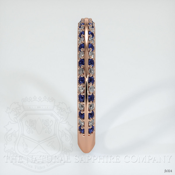 14K Rose Gold Blue Sapphire and Diamond Antique Style Wedding Band