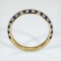 14K Yellow Gold Blue Sapphire and Diamond Antique Style Wedding Band Image