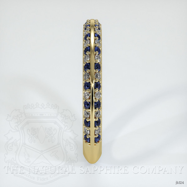 14K Yellow Gold Blue Sapphire and Diamond Antique Style Wedding Band