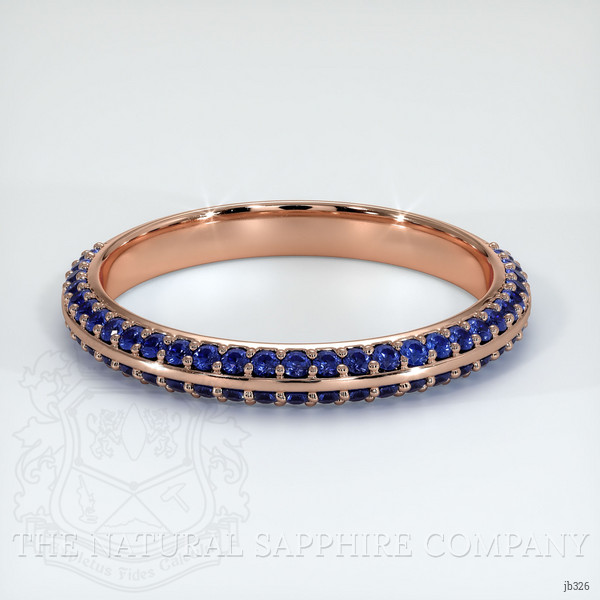 14K Rose Gold Blue Sapphire Antique Style Wedding Band