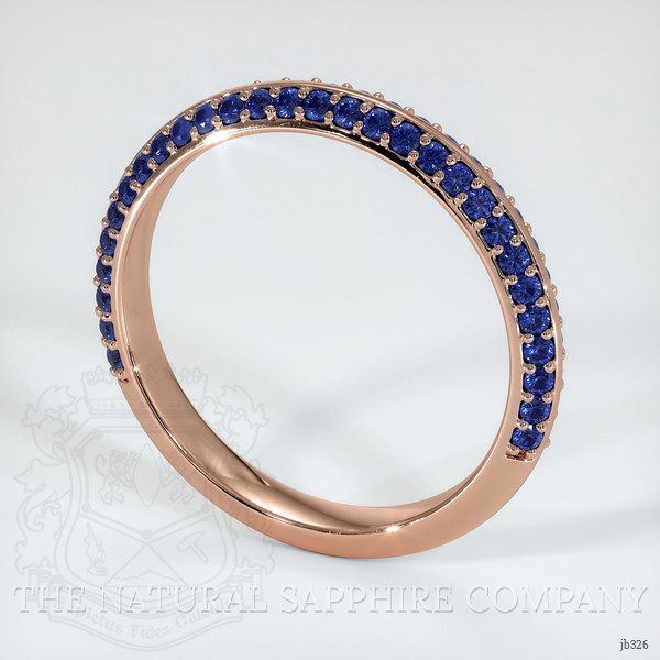 14K Rose Gold Blue Sapphire Antique Style Wedding Band