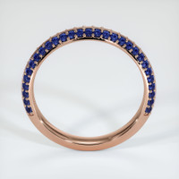 14K Rose Gold Blue Sapphire Antique Style Wedding Band Image