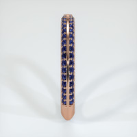 14K Rose Gold Blue Sapphire Antique Style Wedding Band Image