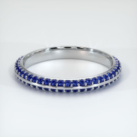 14K White Gold Blue Sapphire Antique Style Wedding Band Video