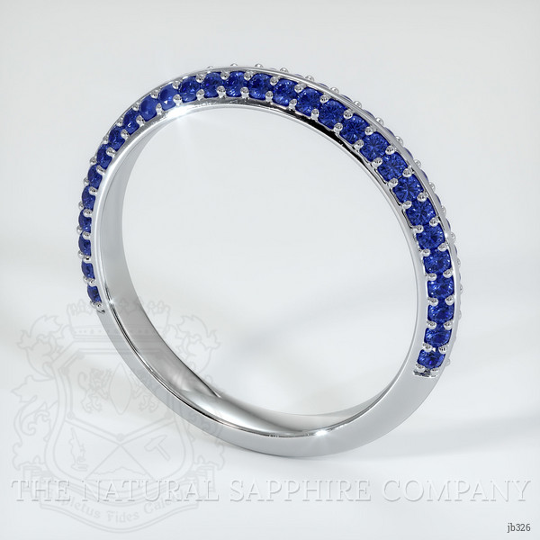 18K White Gold Blue Sapphire Antique Style Wedding Band