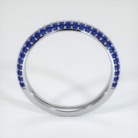 18K White Gold Blue Sapphire Antique Style Wedding Band Image