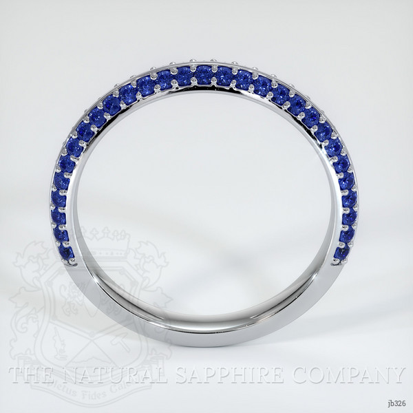 18K White Gold Blue Sapphire Antique Style Wedding Band