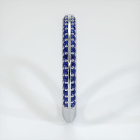 18K White Gold Blue Sapphire Antique Style Wedding Band Image