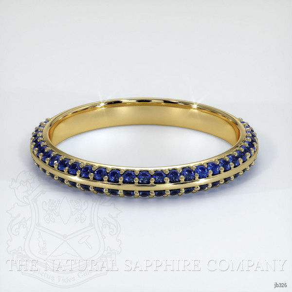 14K Yellow Gold Blue Sapphire Antique Style Wedding Band