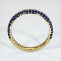 14K Yellow Gold Blue Sapphire Antique Style Wedding Band Image