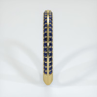 14K Yellow Gold Blue Sapphire Antique Style Wedding Band Image