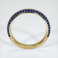 18K Yellow Gold Blue Sapphire Antique Style Wedding Band Image