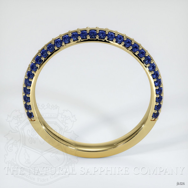 18K Yellow Gold Blue Sapphire Antique Style Wedding Band