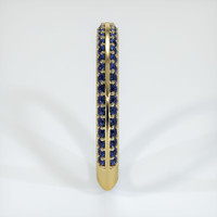 18K Yellow Gold Blue Sapphire Antique Style Wedding Band Image