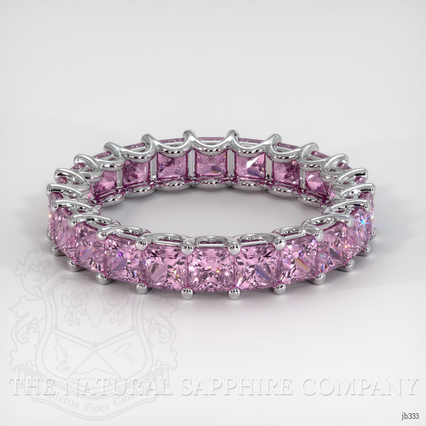 Platinum 950 Pink Sapphire Eternity Wedding Band