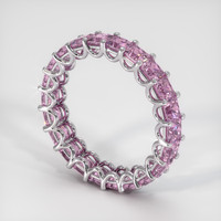 Platinum 950 Pink Sapphire Eternity Wedding Band Image
