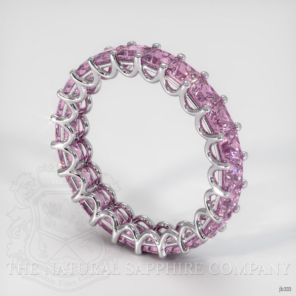 Platinum 950 Pink Sapphire Eternity Wedding Band