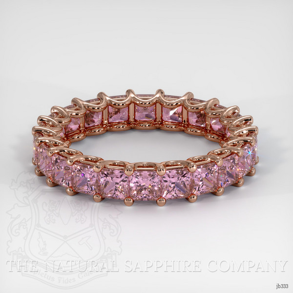 14K Rose Gold Pink Sapphire Eternity Wedding Band