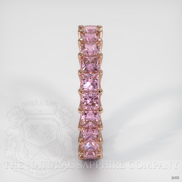 14K Rose Gold Pink Sapphire Eternity Wedding Band