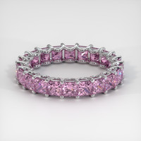 18K White Gold Pink Sapphire Eternity Wedding Band Video