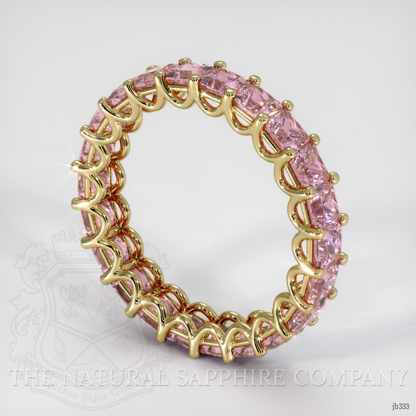 14K Yellow Gold Pink Sapphire Eternity Wedding Band