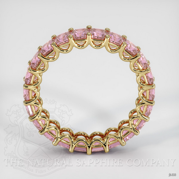 14K Yellow Gold Pink Sapphire Eternity Wedding Band