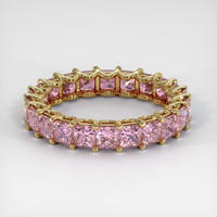 18K Yellow Gold Pink Sapphire Eternity Wedding Band Video
