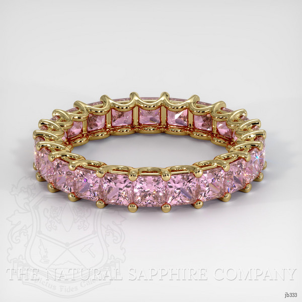 18K Yellow Gold Pink Sapphire Eternity Wedding Band