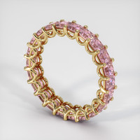 18K Yellow Gold Pink Sapphire Eternity Wedding Band Image