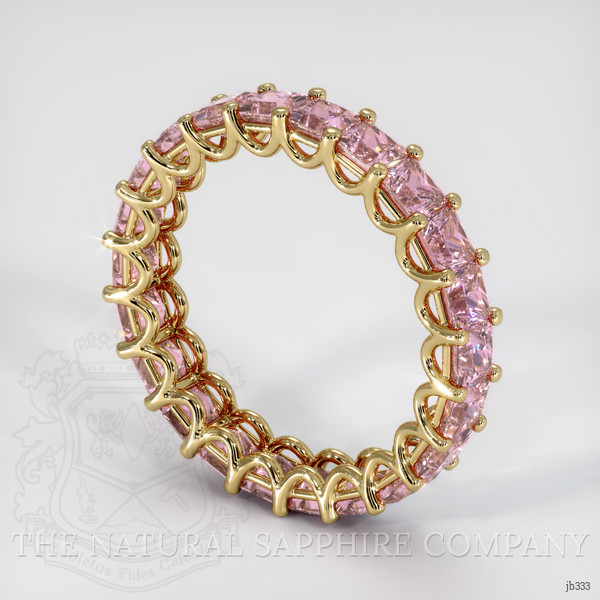 18K Yellow Gold Pink Sapphire Eternity Wedding Band