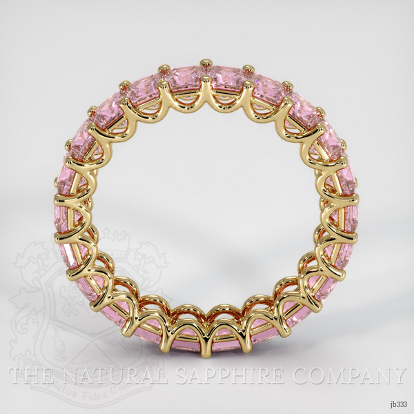 18K Yellow Gold Pink Sapphire Eternity Wedding Band