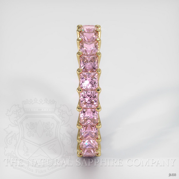 18K Yellow Gold Pink Sapphire Eternity Wedding Band