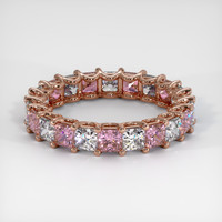 14K Rose Gold Pink Sapphire and Diamond Eternity Wedding Band Video